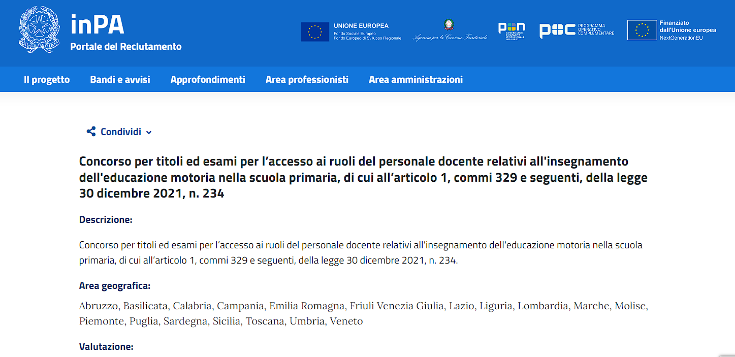 Concorso educazione motoria scuola primaria, 1740 posti: come fare domanda.  La guida